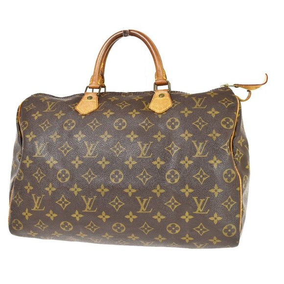 LOUIS VUITTON Speedy 35 Travel Hand Bag Monogram Leather Brown M41524 36SG742